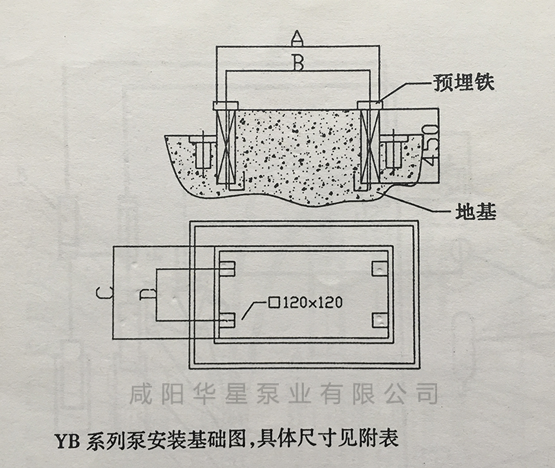 壓濾機專用柱塞泵安裝基礎(chǔ)圖